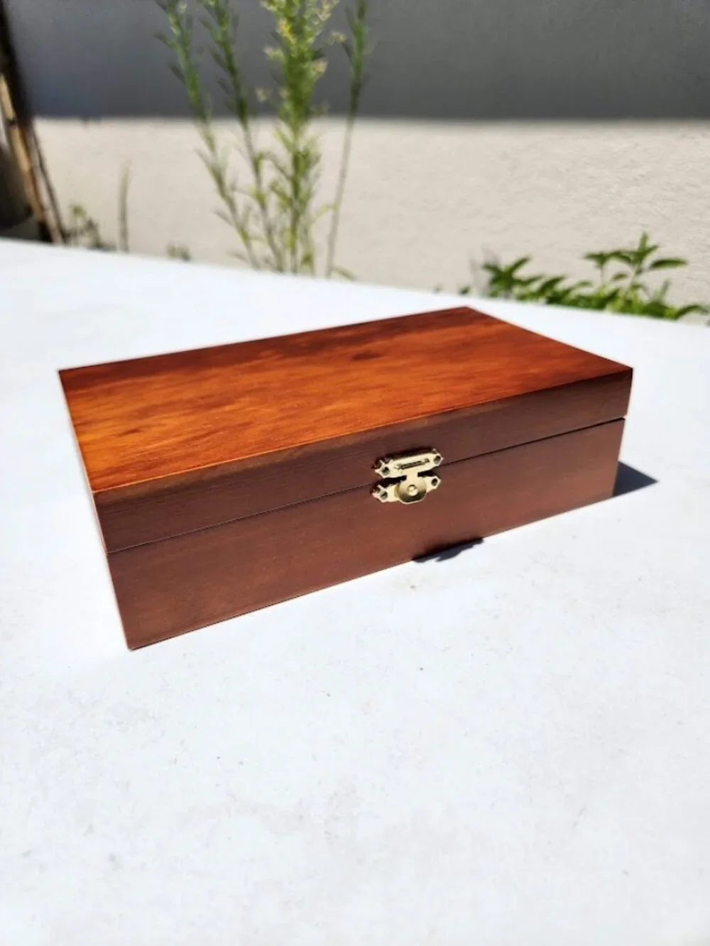 NEW Premium Wooden Storage Keepsake Box Chest Polished with clasp closure